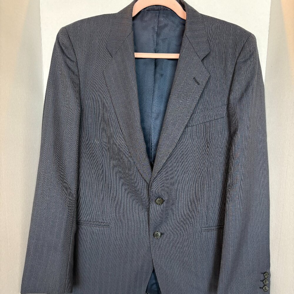 Monti Italy Blazer Mens 48 IT / 38R Gray Pinstripe Wool Blend‎ Sport Coat